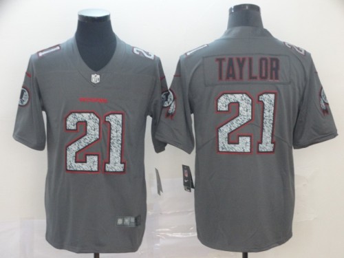 Washington Redskins #21 TAYLOR Grey/Red NFL Jersey