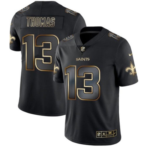 New Orleans Saints #13 THOMAS Black/Gold NFL Jersey