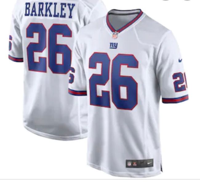 New York Giants 26 BARKLEY 26 White NFL Jersey