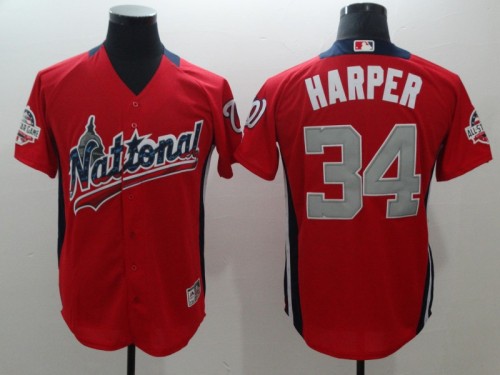 Washington Nationals 34 HARPER Red MLB Base Jersey