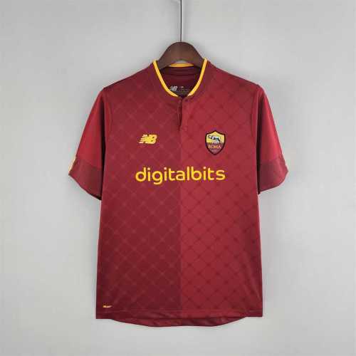 Fans Version 2022-2023 AS Roma Home Soccer Jersey
