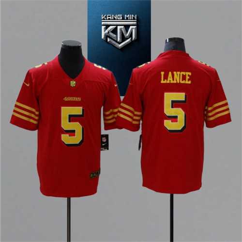 2021 49ers 5 LANCE RED NFL Jersey S-XXL YELLOW Font