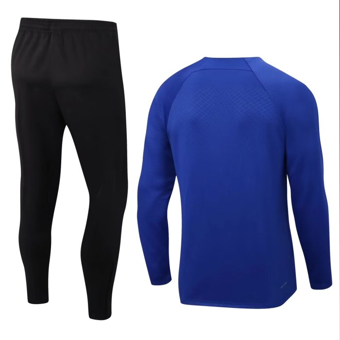 2022-2023 PSG Blue soccer 1/4 zipper Sweater and Black Pants