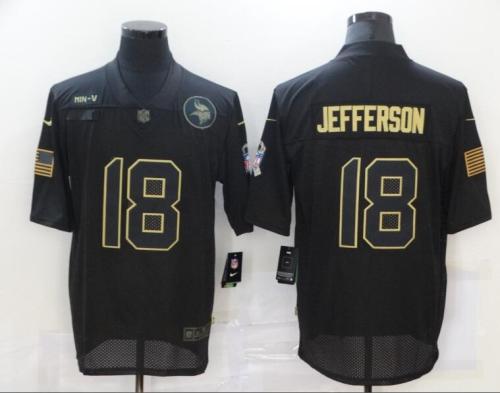 Minnesota Vikings 18 JEFFERSON Black 2020 Salute To Service Limited Jersey