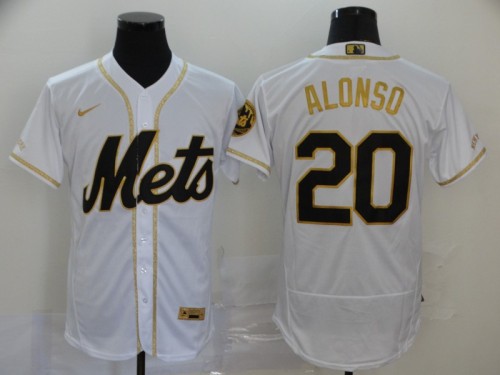 New York Mets 20 ALONSO White 2020 Flexbase Jersey