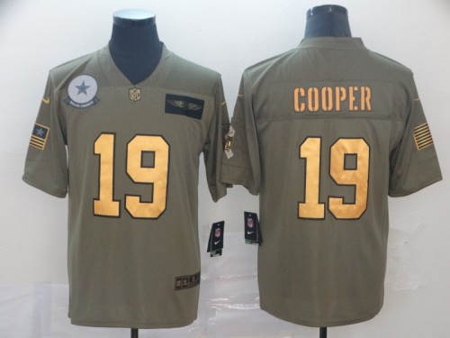 Dallas Cowboys 19 Amari Cooper 2019 Olive Gold Salute To Service Limited Jersey