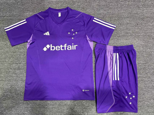 Adult Uniform 2023-224 Cruzeiro Purple Soccer Training Jersey Shorts