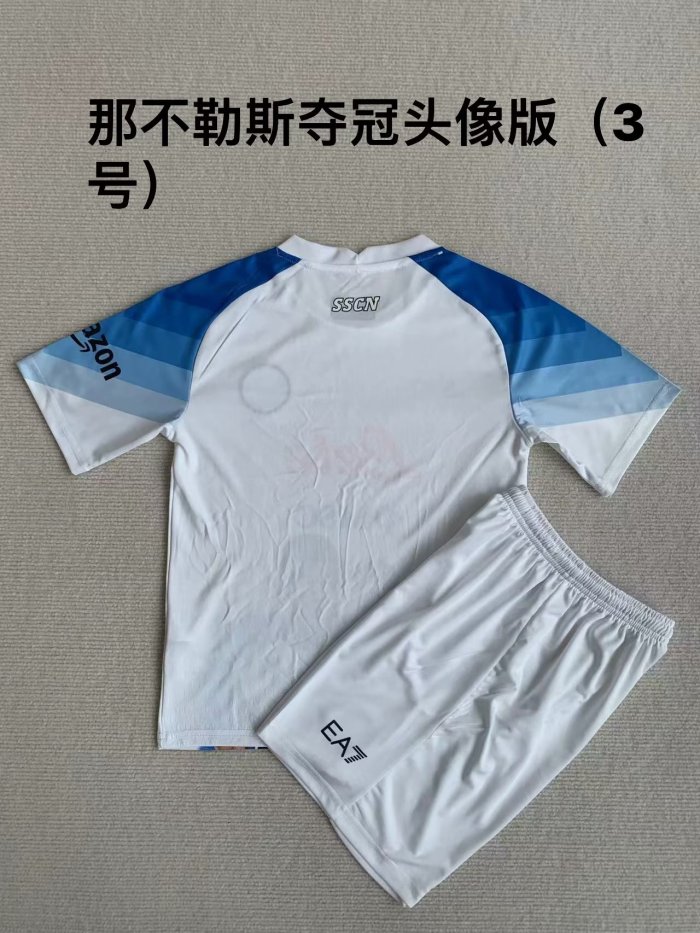 Adult Uniform 2023-2024 Calcio Napoli White Soccer Jersey Shorts