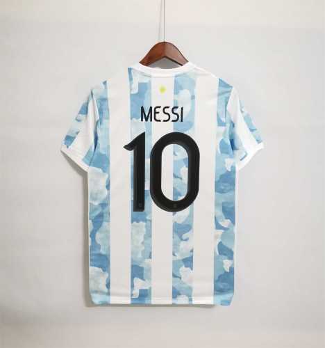 with Copa America Patch Fans Version 2020 Argentina MESSI 10 Home Soccer Jersey