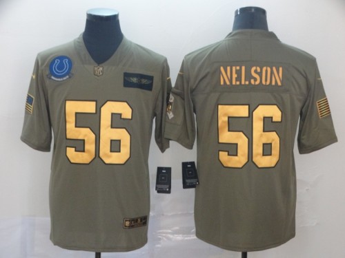 Indianapolis Colts 56 Quenton Nelson 2019 Olive Gold Salute To Service Limited Jersey
