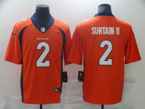 Broncos 2 Patrick Surtain II Orange 2021 Draft Vapor Limited Jersey