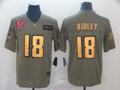 Atlanta Falcons 18 Calvin Ridley 2019 Olive Gold Salute To Service Limited Jersey