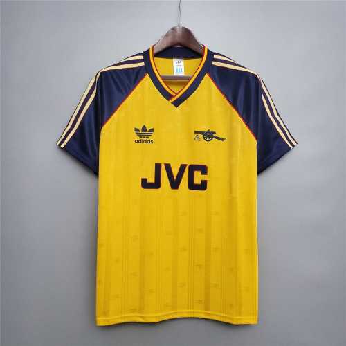 Retro Jersey Arsenal 1988-1990 Away Yellow Soccer Jersey