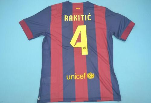 with LFP Patch Retro Jersey 2014-2015 Barcelona 4 RAKITIC Home Soccer Jersey