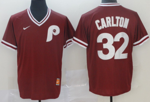 2019 Philadelphia Phillies # 32 CARLTON Red  MLB Jersey
