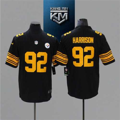 2021 Steelers 92 HARRISON Black NFL Jersey S-XXL Yellow Font