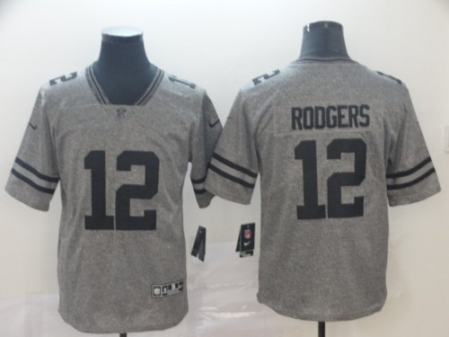 Green Bay Packers 12 Aaron Rodgers Gray Gridiron Gray Vapor Untouchable Limited Jersey