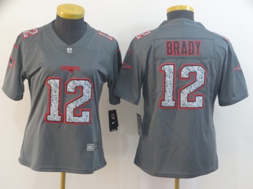 Women New England Patriots 12 Tom Brady Gray Camo Vapor Untouchable Limited Jersey