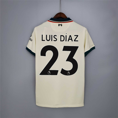 Fans Version 2021-2022 Liverpool 23 LUIS DIAZ Away Soccer Jersey