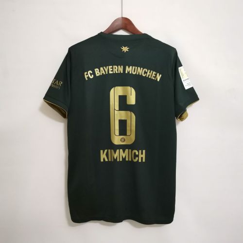 with Bundesliga+Front Patch Fans Version 2021-2022 Bayern Munich KIMMICH 6 Green Souvenir Soccer Jersey