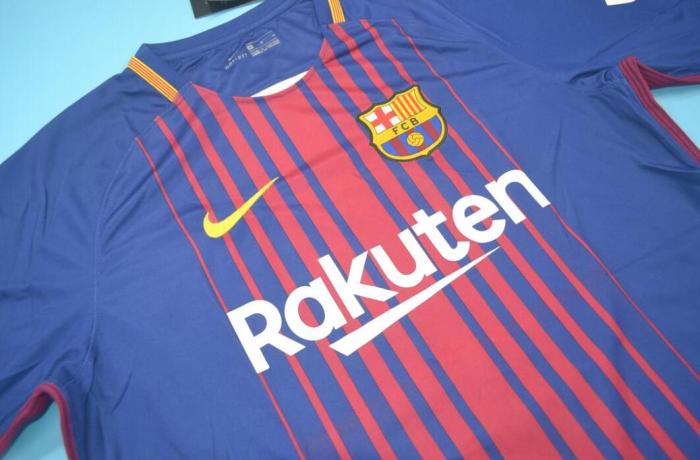 with LFP Patch Retro Jersey 2017-2018 Barcelona Home Soccer Jersey