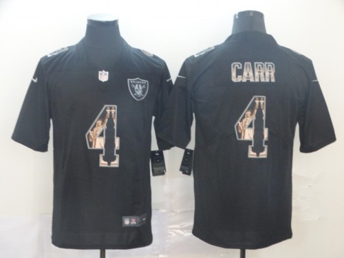 Oakland Raiders 4 CARR Black Statue of Liberty Limited Jersey