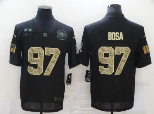 San Francisco 49ers 97 BOSA Black Camo 2020 Salute To Service Limited Jersey