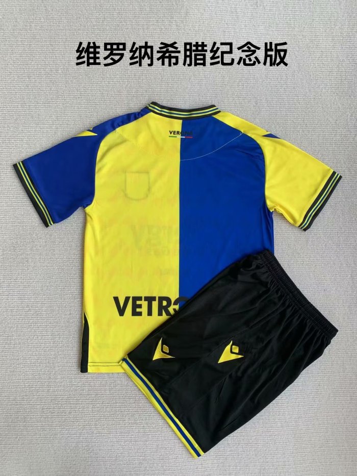 Adult Uniform 2023-2024 Hellas Verona Souvenir Soccer Jersey Shorts