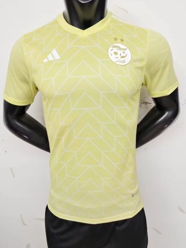 Player Version 2023-2024 Algeria Yellow Soccer Jersey