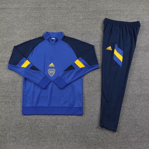 2023-2024 Boca Juniors Blue Soccer Training Sweater and Pants