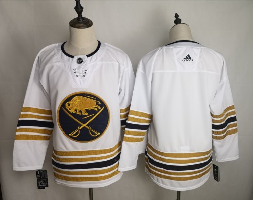 Long Sleeve Buffalo Sabres 50 Years  Anniversary White NHL Jersey