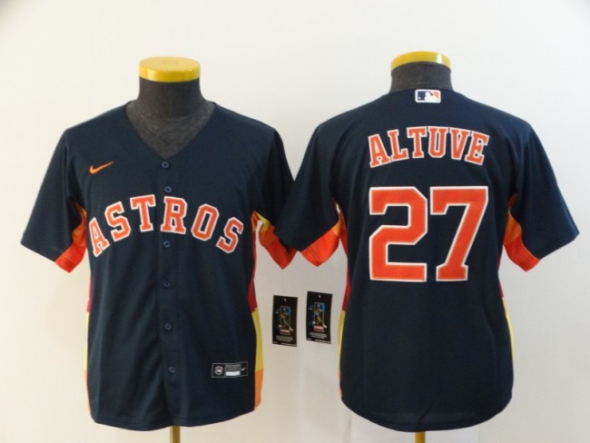 Youth Kids Houston Astros 27 ALTUVE Black 2020 Cool Base Jersey