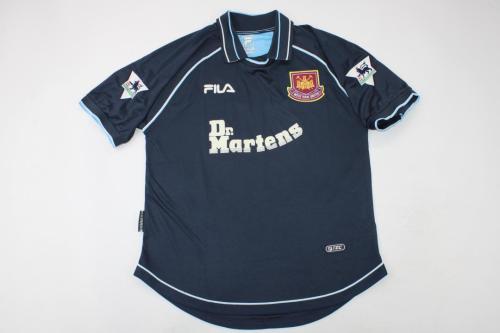 with Retro EPL Patch Retro Jersey 1999-2001 West Ham United 3rd Away Dark Blue Soccer Jersey