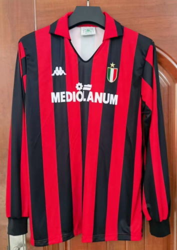 Long Sleeve Retro Jersey 1988-1989 AC Milan Home Vintage Soccer Jersey