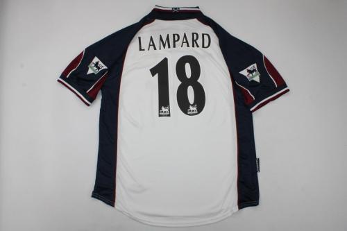 with Retro EPL Patch Retro Jersey 1999-2000 West Ham United LAMPARD 18 White Soccer Jersey