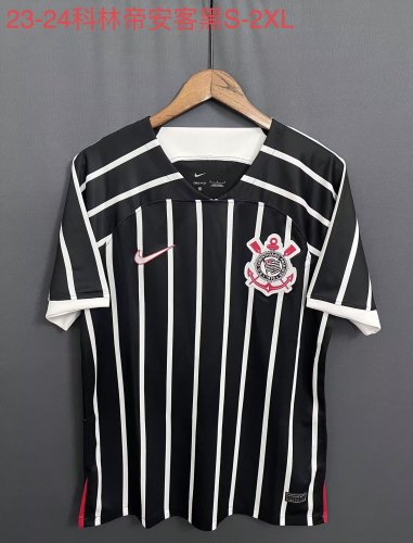 Player Version 2023-2024 Corinthians Away Black Soccer Jersey