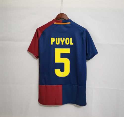 with Front Lettering+UCL Patch Retro Jersey 2008-2009 Barcelona PUYOL 5 UCL Final Home Soccer Jersey