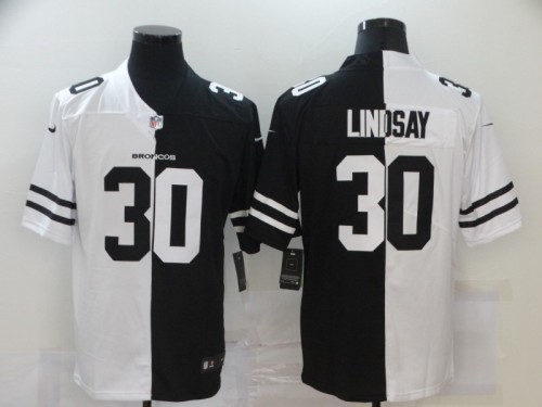 Denver Broncos 30 LINDSAY Black And White Split Vapor Untouchable Limited Jersey