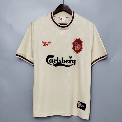 Retro Jersey 1996-1997 Liverpool Away Gold Soccer Jersey Vintage Football Shirt
