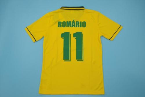 Retro Jersey 1994 Brazil #11 ROMARIO Home Soccer Jersey