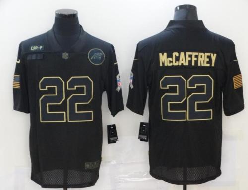 Panthers 22 Christian McCaffrey Black 2020 Salute To Service Limited Jersey