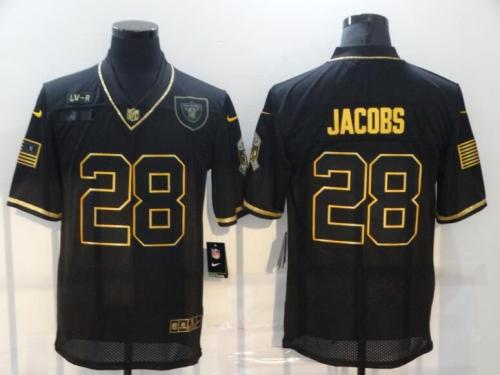 Raiders 28 Josh Jacobs Black 2020 Salute To Service Limited Jersey