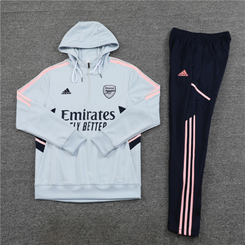 2022-2023 Arsenal Grey Soccer Hoodie and Pants