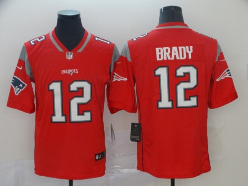 New England Patriots 12 Tom Brady Red Inverted Legend Limited Jersey