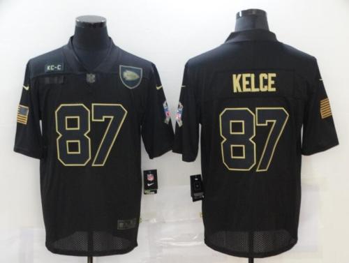 Chiefs 87 Travis Kelce Black 2020 Salute To Service Limited Jersey