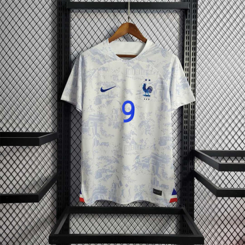 Fans Version 2022 World Cup France GIROUD 9 Away Soccer Jersey