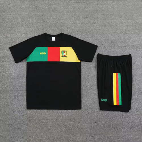 Adult Uniform 2023-2024 Cameroon Black Soccer Training Jersey Shorts
