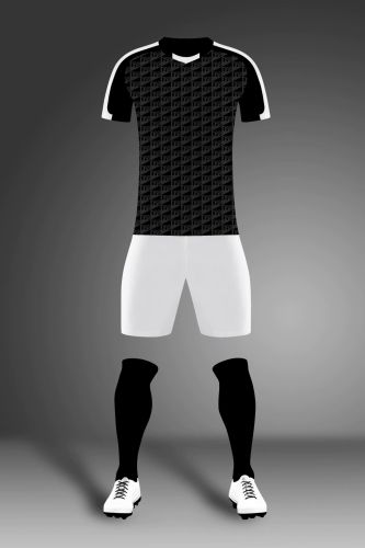Black Adult Uniform Soccer Training Suit Jersey and Shorts