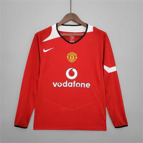 Retro Jersey Long Sleeve 2004-2006 Manchester United Home Soccer Jersey
