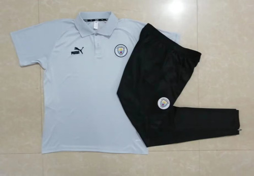 2023-2024 Manchester City Light Blue Soccer Polo and Pants